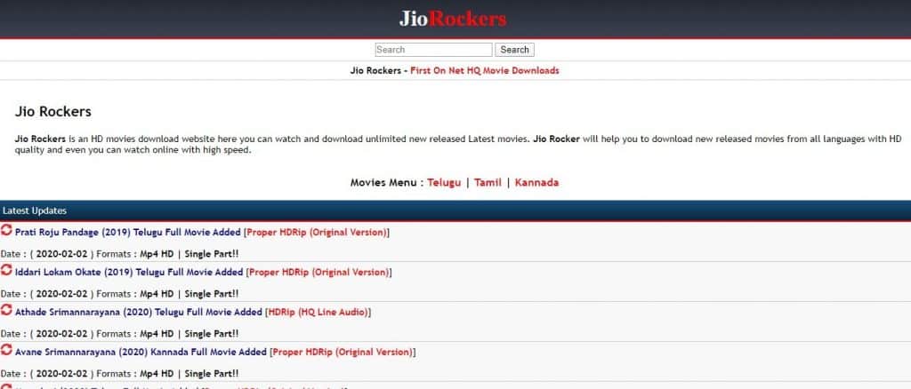 Jiorockers Watch Telugu Movies Online Downloading Website 2020