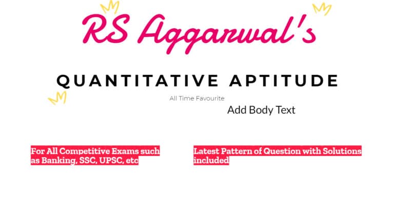 RS Agarwal Quantitative Aptitude for All Competitive Exams