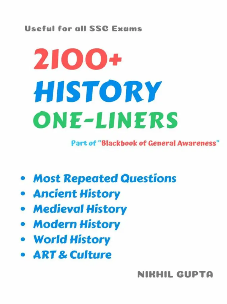 2100+ History One-Liner (Black Book of General Awareness)