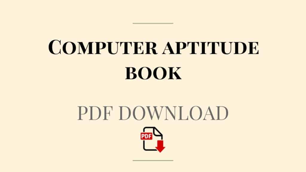 Computer Aptitude Book PDF Download