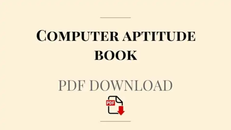 Computer Aptitude Book PDF Download