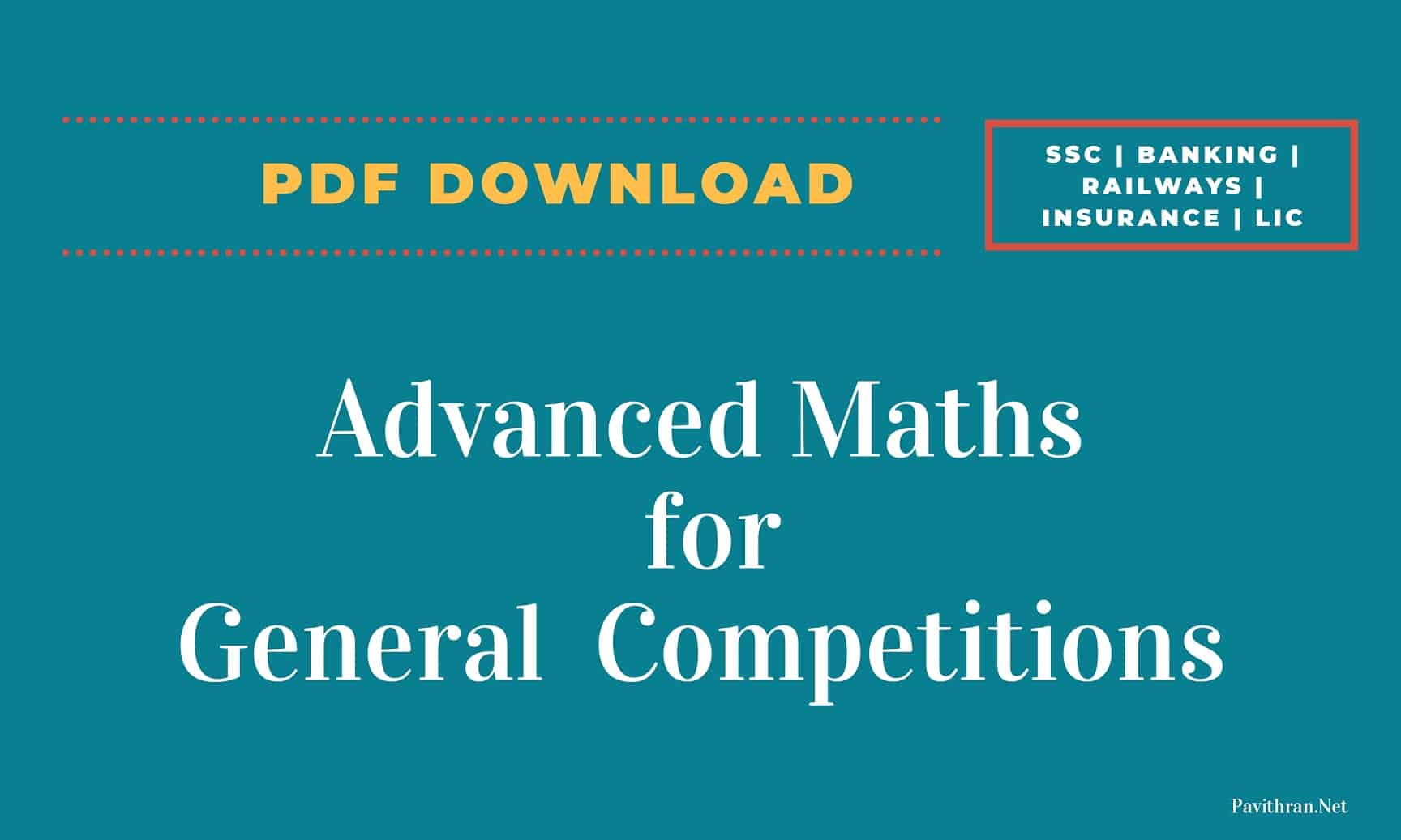 Advanced Maths for General Competitions
