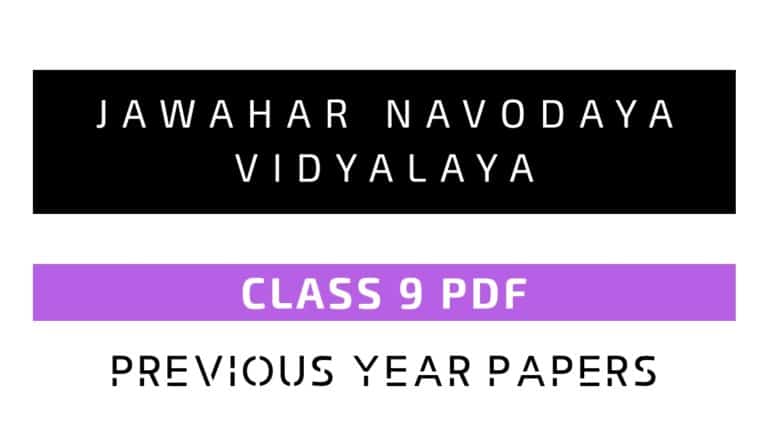 Jawahar Navodaya Vidyalaya Entrance Exam Class 9 Book PDF