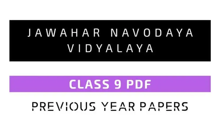 Jawahar Navodaya Vidyalaya Entrance Exam Class 9 Book PDF