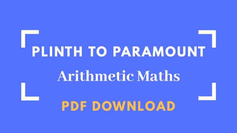 Plinth to Paramount Arithmetic Maths Book PDF Download