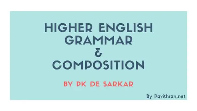 Higher English Grammar & Composition by PK De Sarkar PDF Download