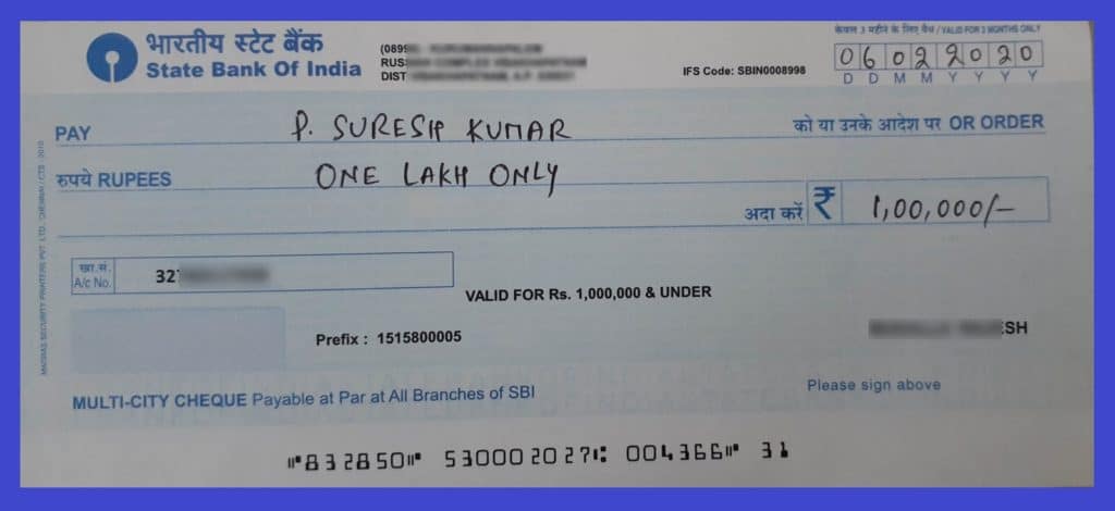 How to Write One Lakh on Cheque