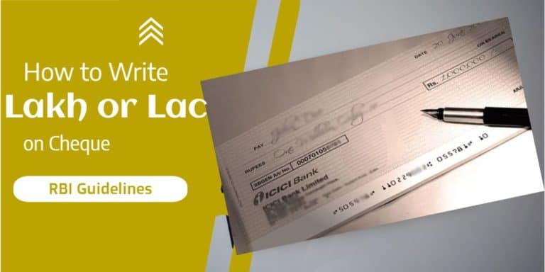 How to write Lakh or Lac on Cheque