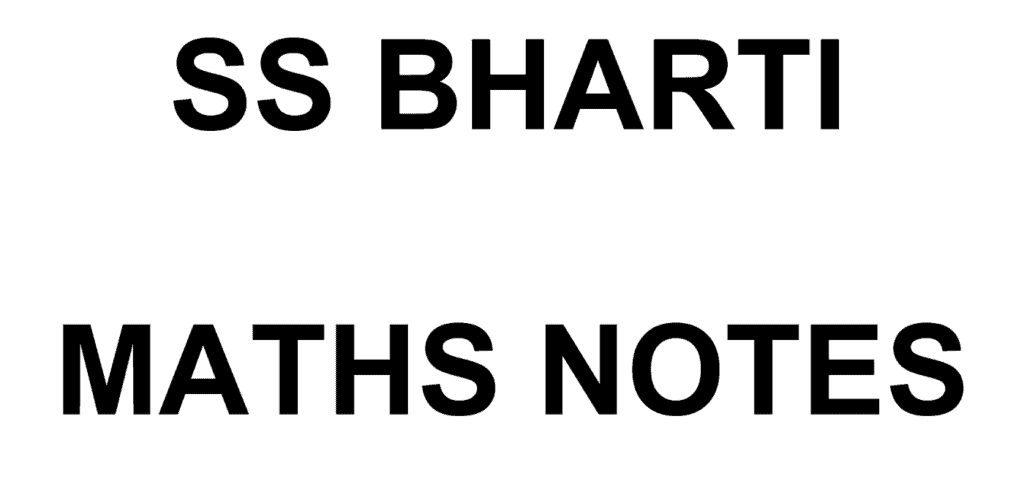 SS Bharti Maths Class Notes PDF