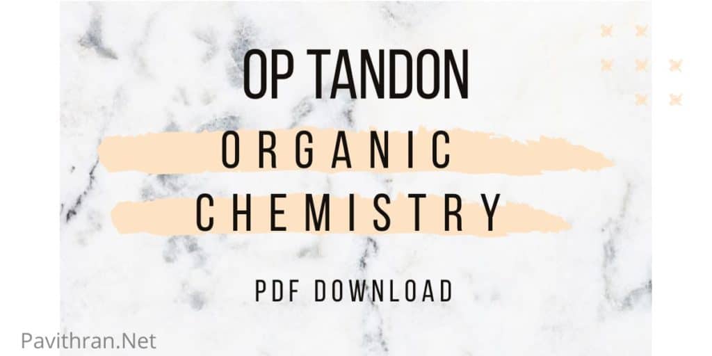 Organic Chemistry by OP Tandon PDF