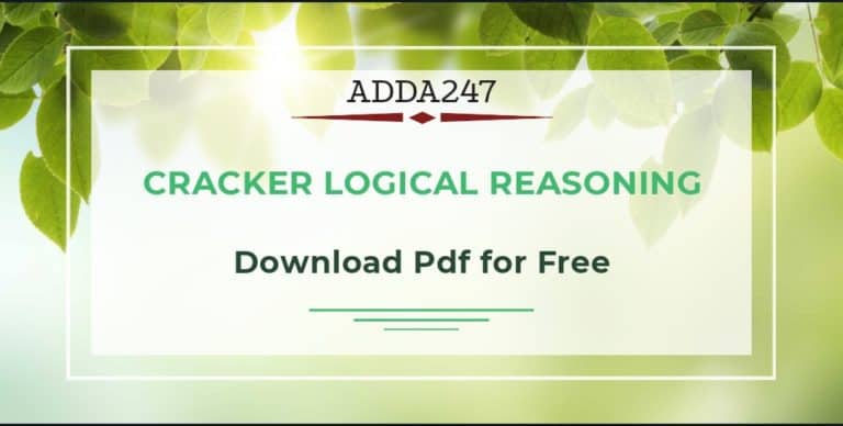 Adda247 Cracker Logical Reasoning PDF