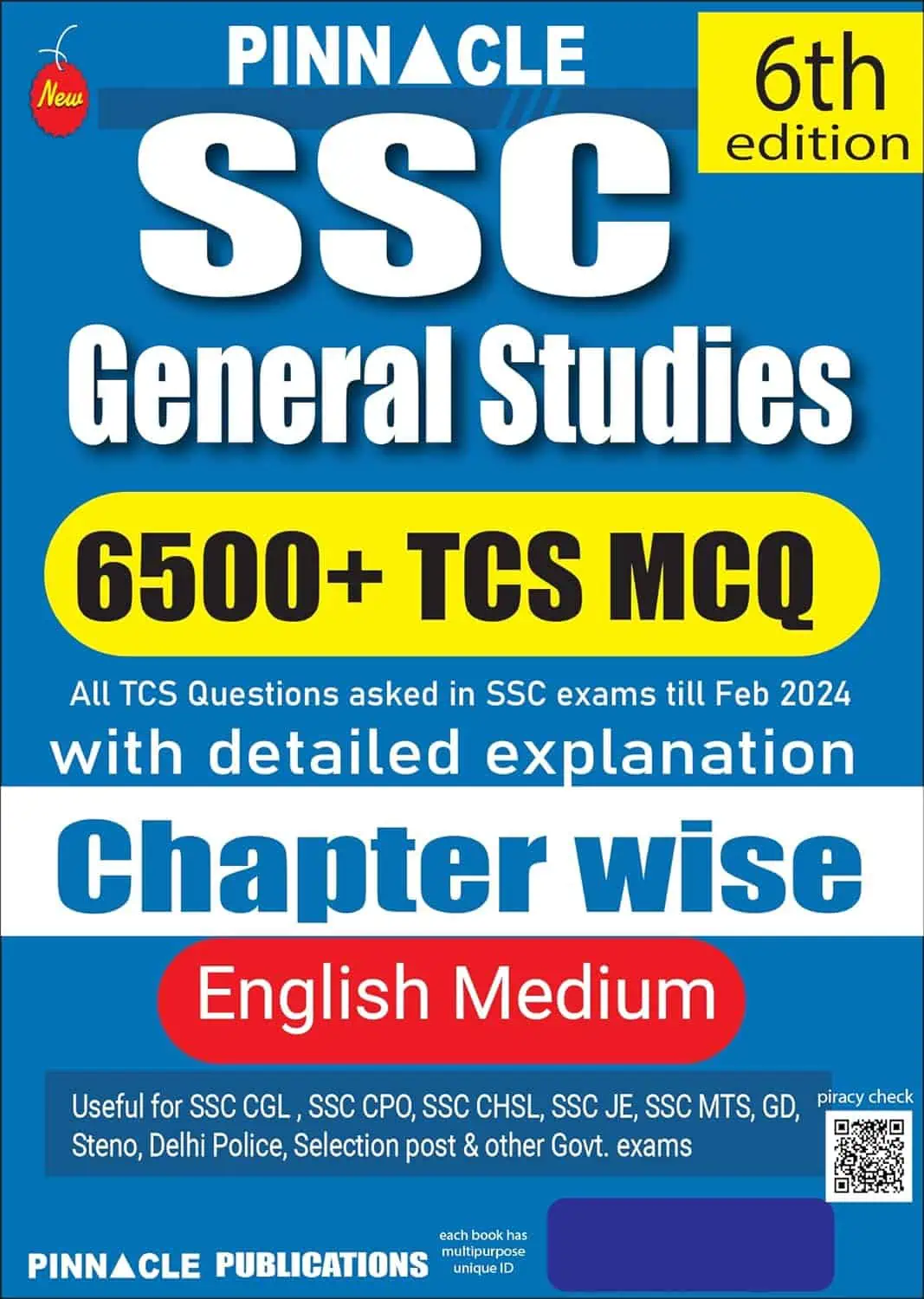 6500+ TCS MCQ SSC General Studies [6th Edition] Book (English Medium) - Pinnacle