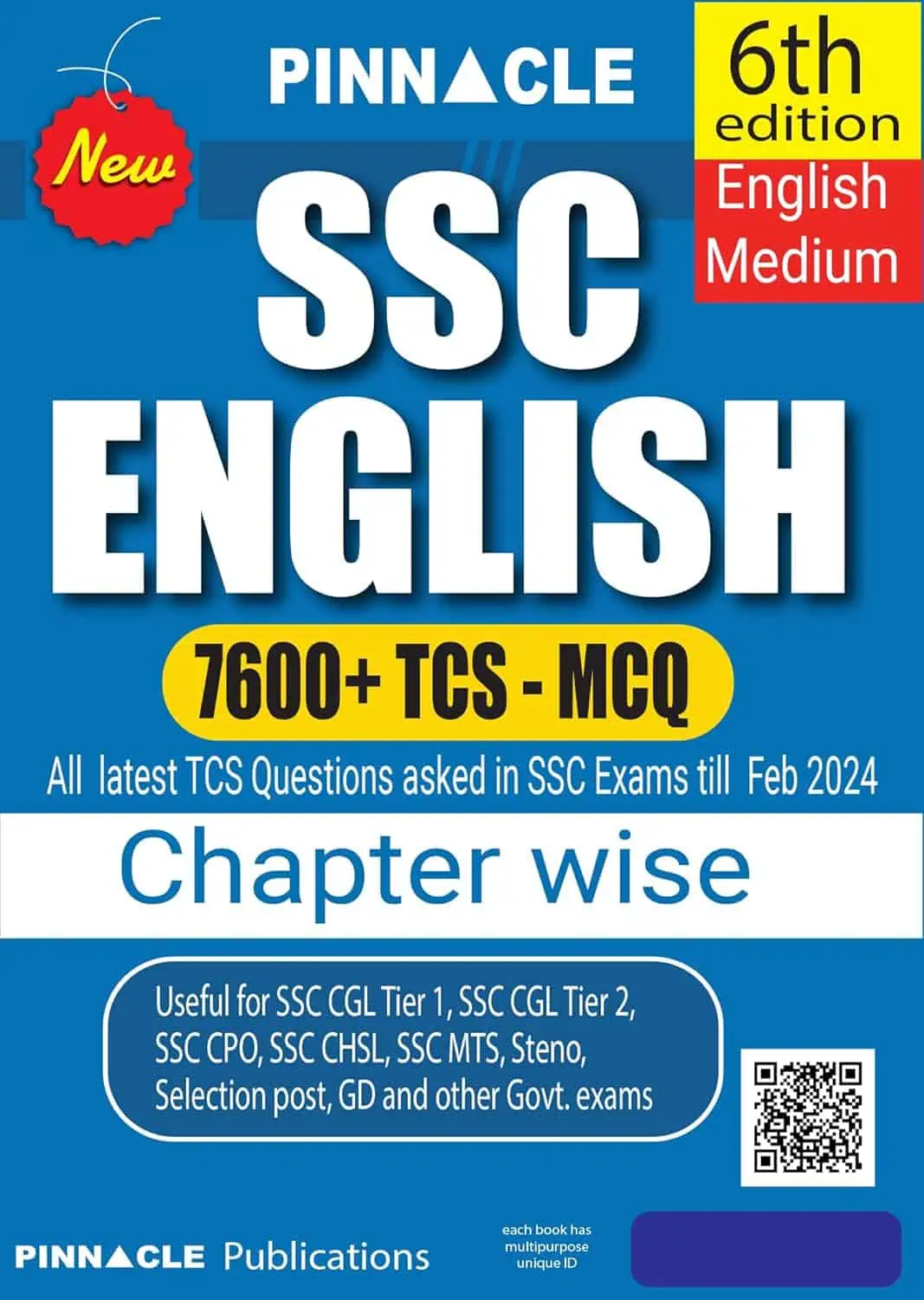7600+ TCS MCQ SSC English [6th Edition] Book (English Medium) - Pinnacle