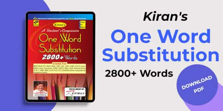 Kiran One Word Substitution Book PDF