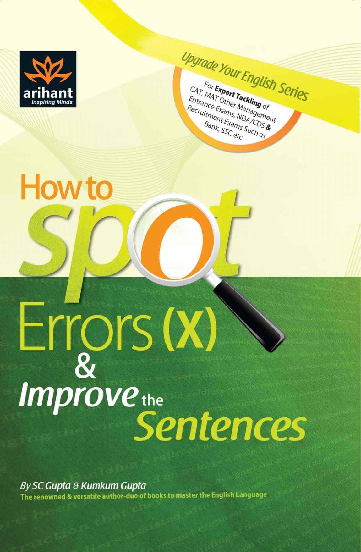 Arihant's How to Spot Errors(X) & Improve the Sentences PDF