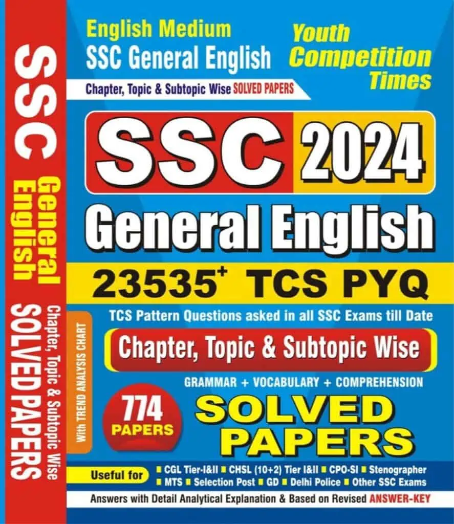 YCT SSC General English 2024 TCS Pattern ChapterWise SubTopicWise Solved Papers