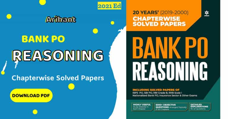 Aarihant BANK PO Reasoning Chapterwise Solved Papers PDF