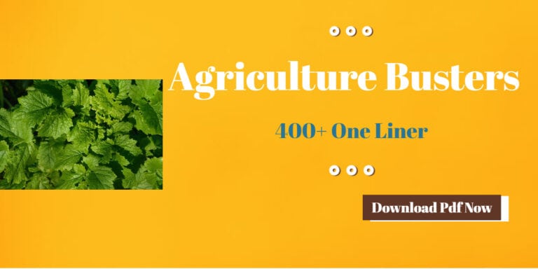 Agriculture Busters 400+ One Liner PDF