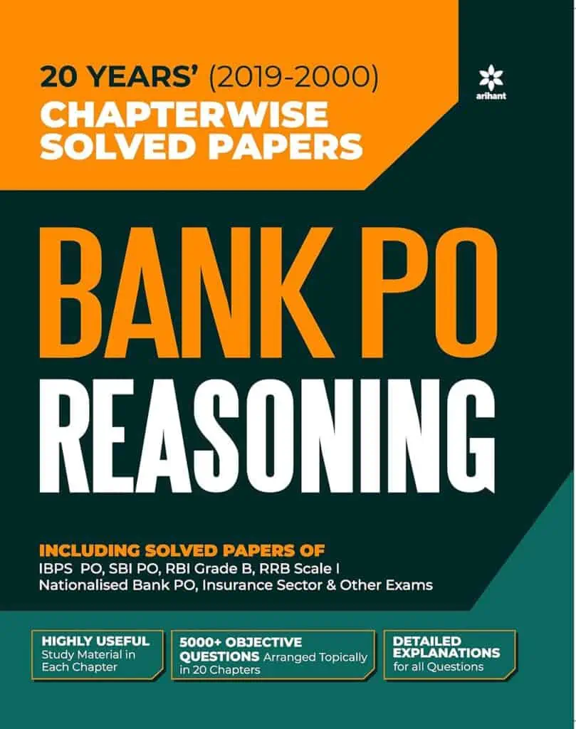 Arihant Bank PO Solved Papers Reasoning 2020 Edition