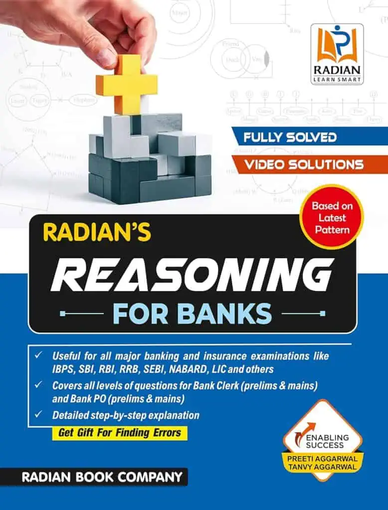 Radian Reasoning Book for Banking and Insurance Exam 2023 in English, Chapter wise MCQ Fully Solved Questions