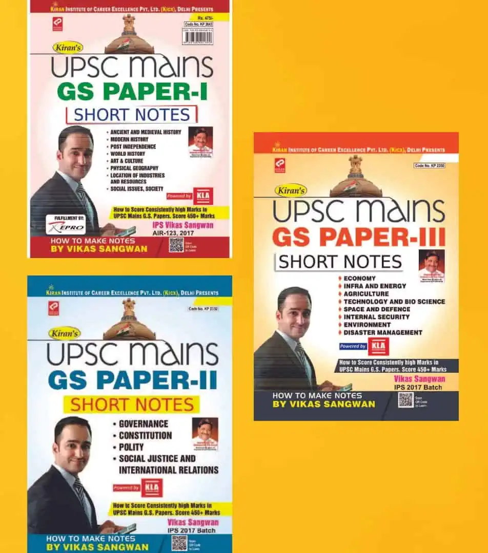 Kiran UPSC Mains Short Notes for GS Paper 1, 2 & 3 PDF