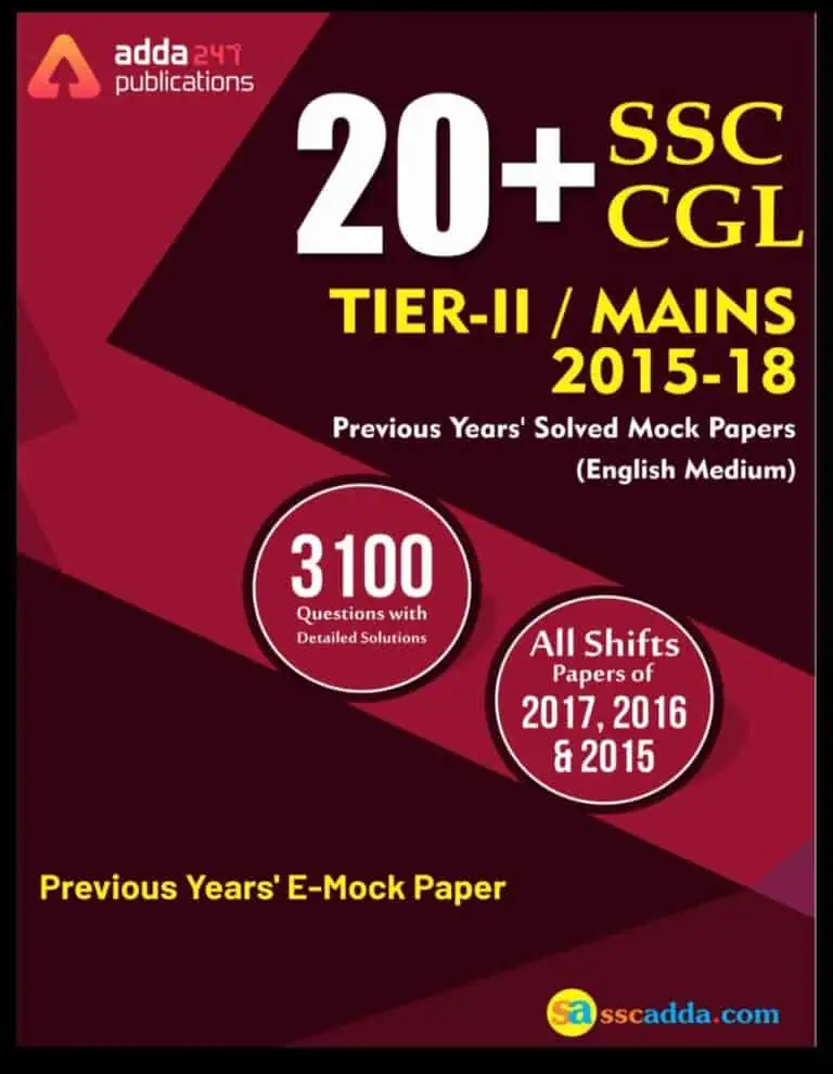20+ SSC CGL Tier 2 Mains PYQ Solved Papers 2015-18 [English Medium] - Adda247