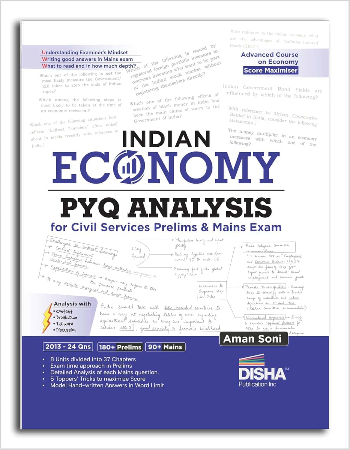 Disha Indian Economy PYQ Analysis for Civil Services Prelims and Mains Exams by Aman Soni [2025 Edition]