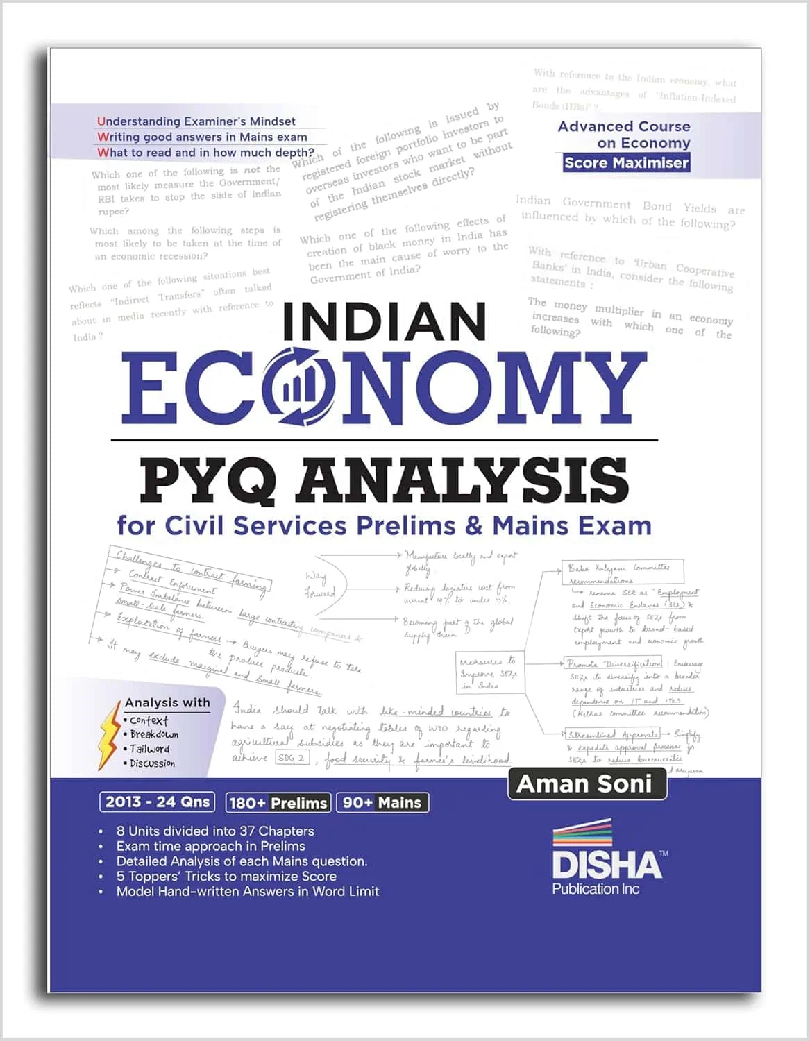 Disha Indian Economy PYQ Analysis for Civil Services Prelims and Mains Exams by Aman Soni [2025 Edition]