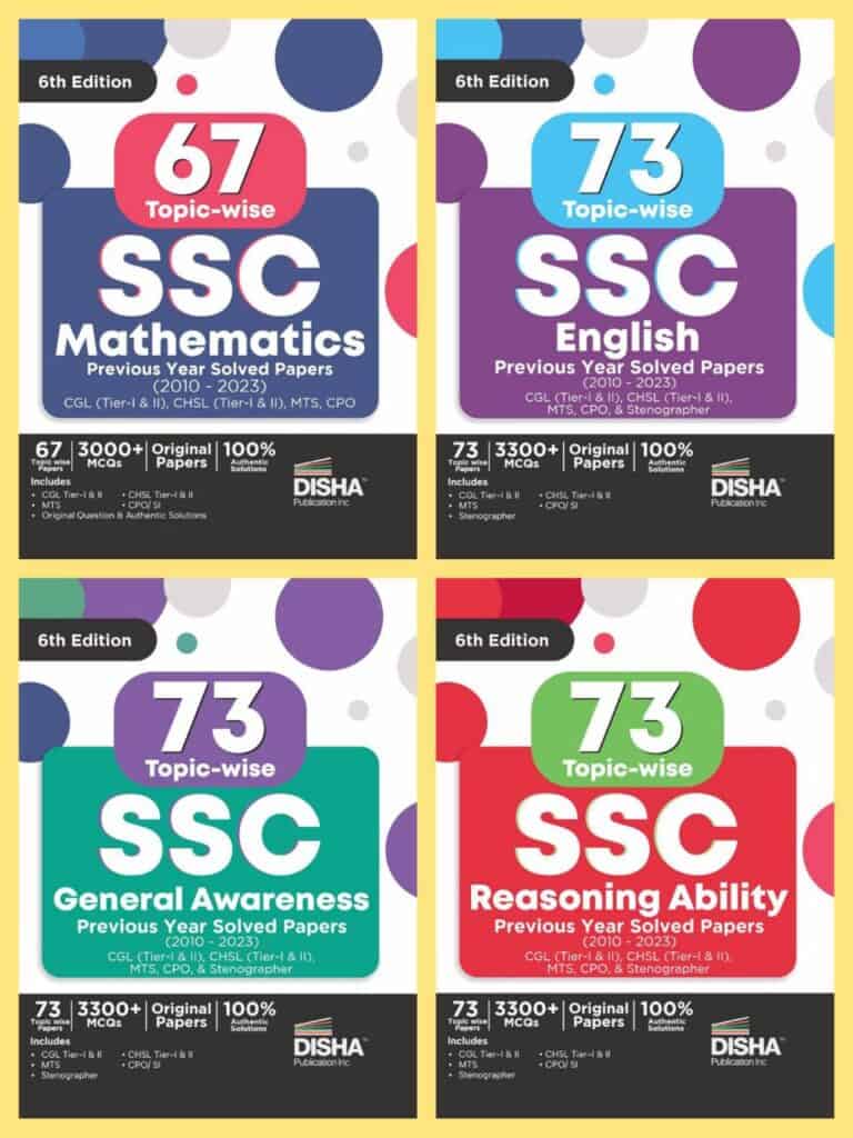 Disha SSC Solved Papers PDF [Maths, Reasoning, General Awareness & English] - 2024 Edition