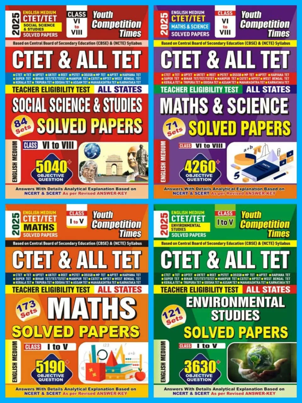 YCT 2025 CTET-ALL TET (CLASS 1 to 5 & 6 to 8 Solved Papers [English Medium]