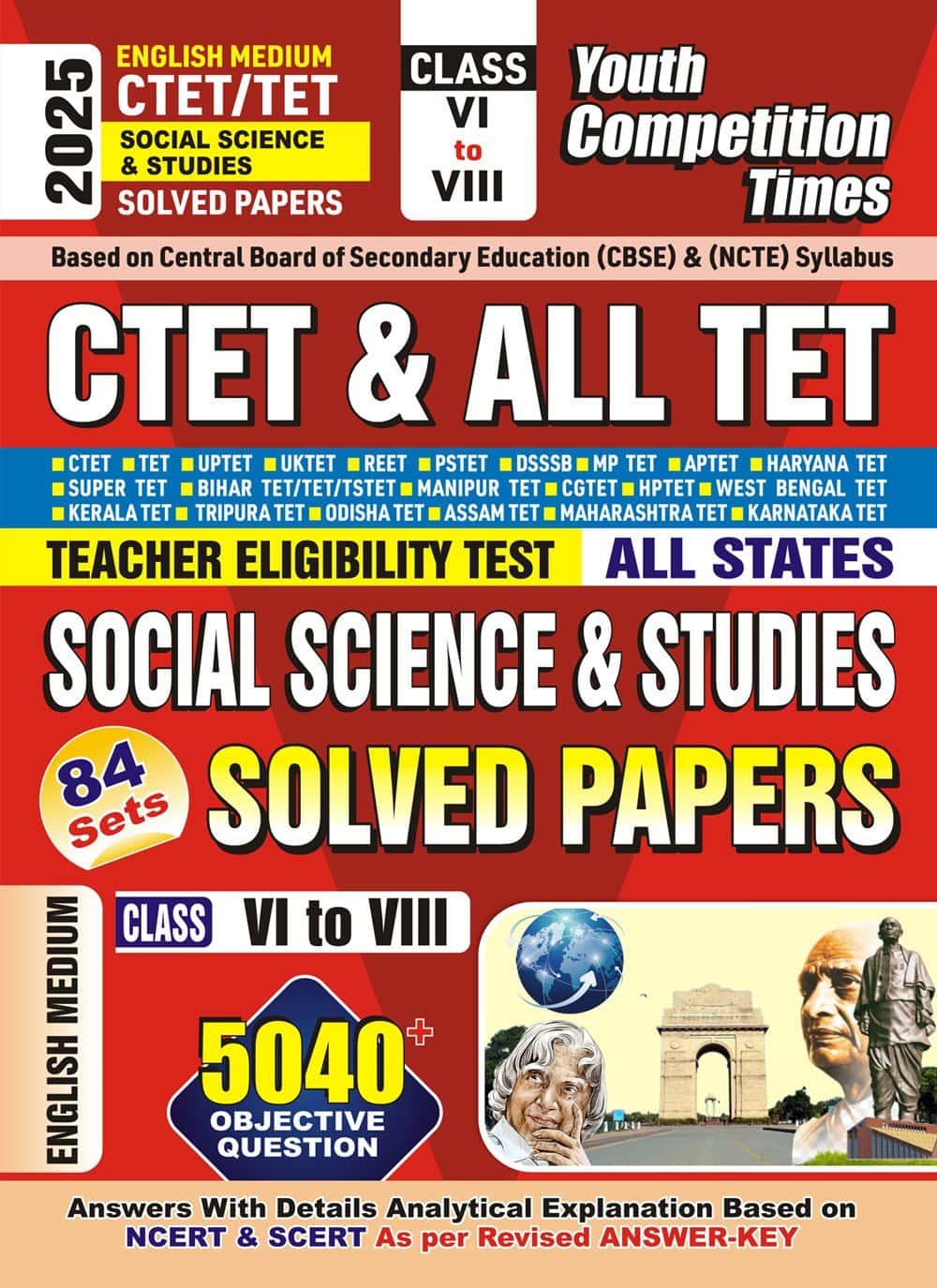 YCT 2025 CTET-ALL TET (CLASS 6-8) Social Science & Studies Solved Papers [English Medium]