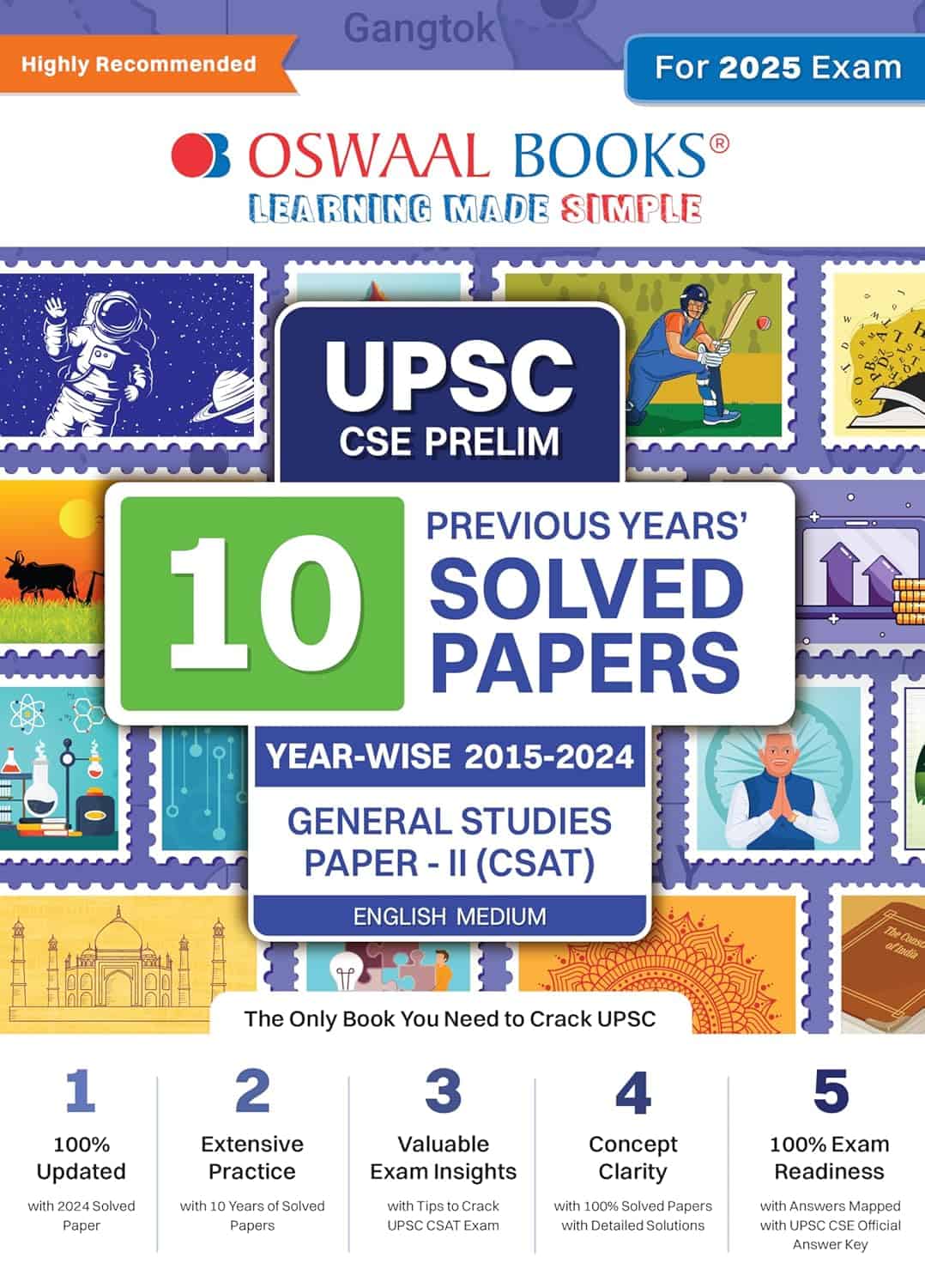 Oswaal UPSC CSE Prelim 10 Previous Years Solved Papers Yearwise (2015-2024) GS Paper-II (CSAT) by Oswaal [2024 Edition]