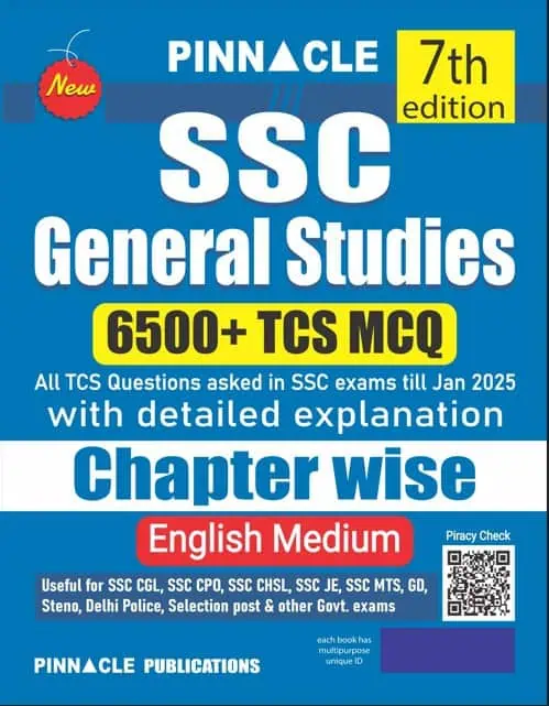 Pinnacle SSC General Studies 6500+ TCS MCQ [7th Edition (2025) - English Medium]