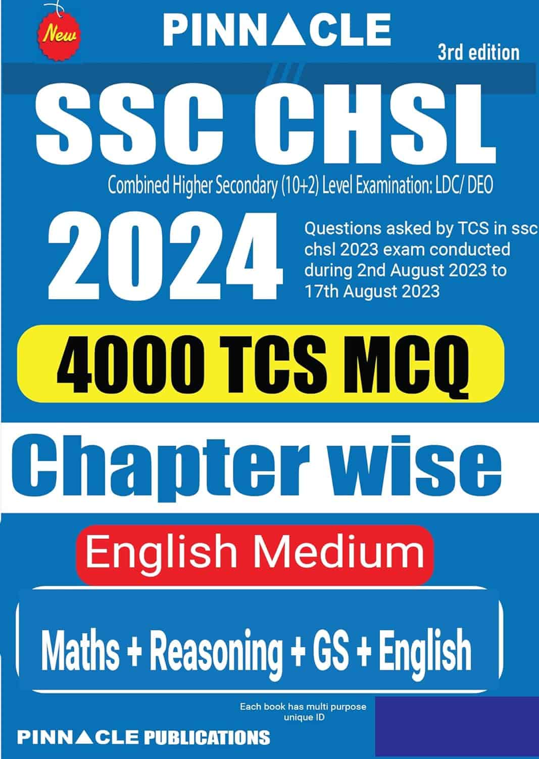 SSC CHSL 2024 4000 TCS MCQ - Pinnacle [3rd Edition - 2024]