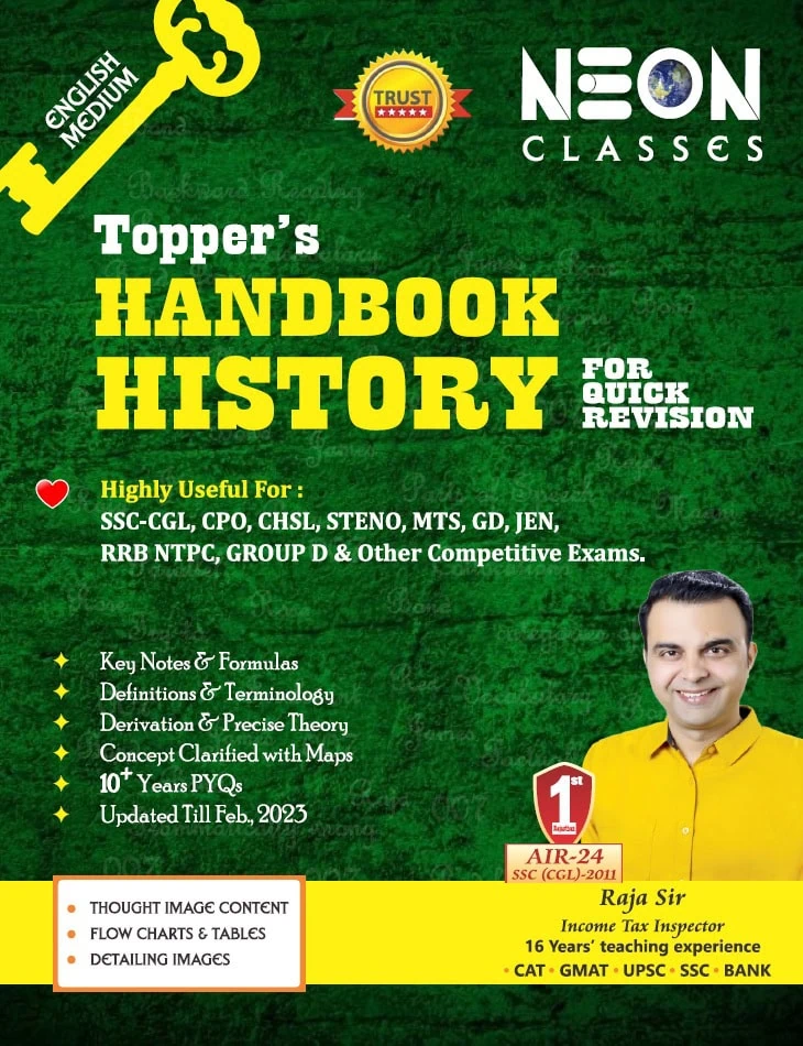 Toppers Handbook History 10 Years PYQs - Neon Classes [English Medium]