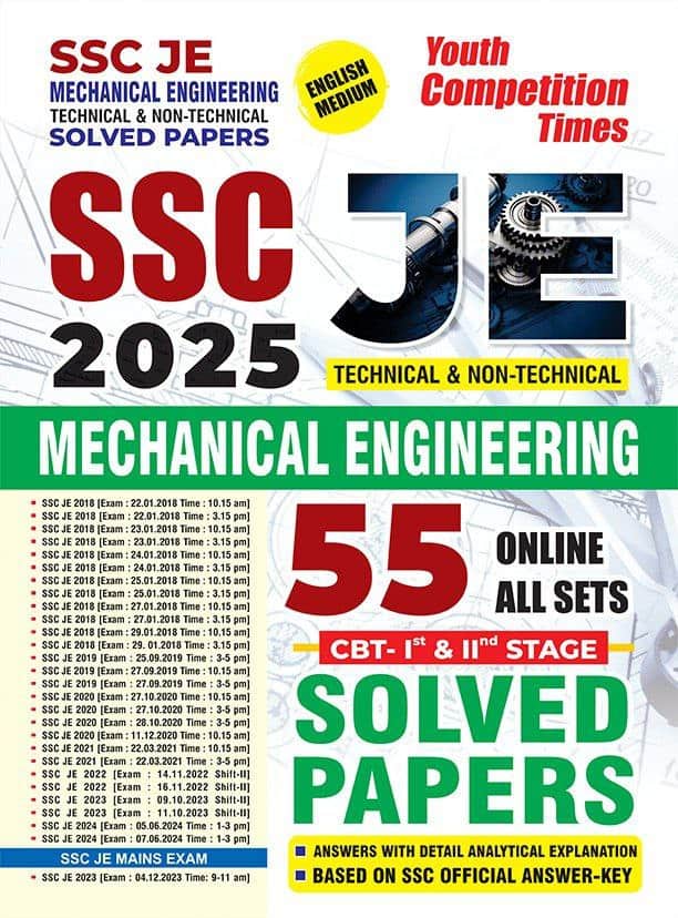 YCT 2025 SSC JE Mechanical Engineering (CBT Stage 1 & 2) Solved Papers [English Medium]