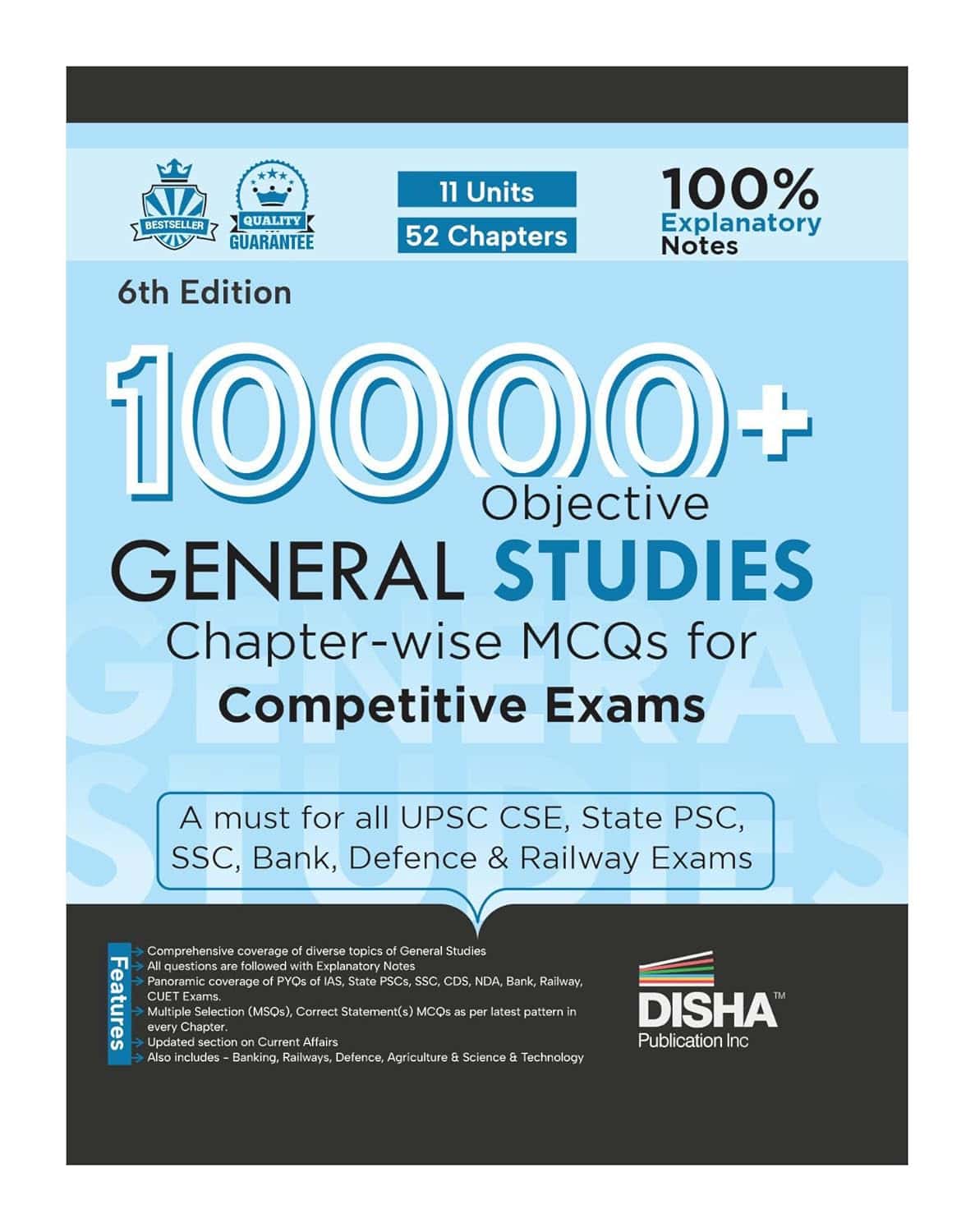 Disha 10000+ Objective General Studies Chapter-wise MCQs [2024 - 6th Edition]