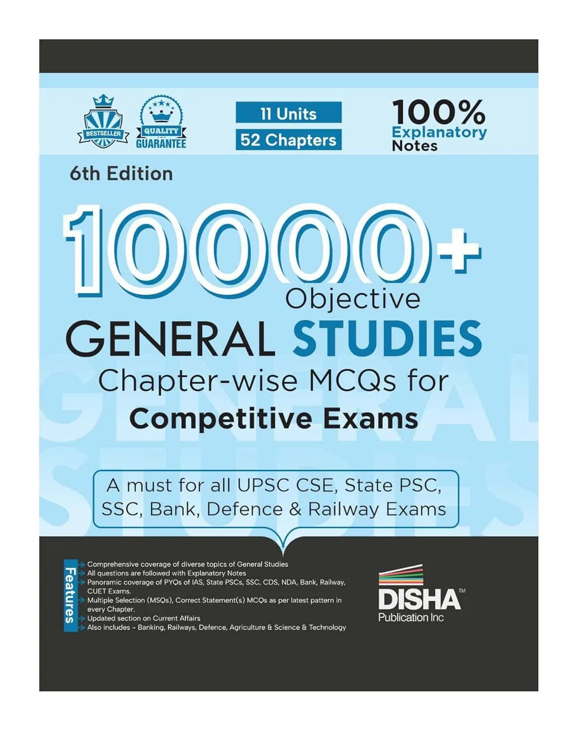 Disha 10000+ Objective General Studies Chapter-wise MCQs [2024 - 6th Edition]