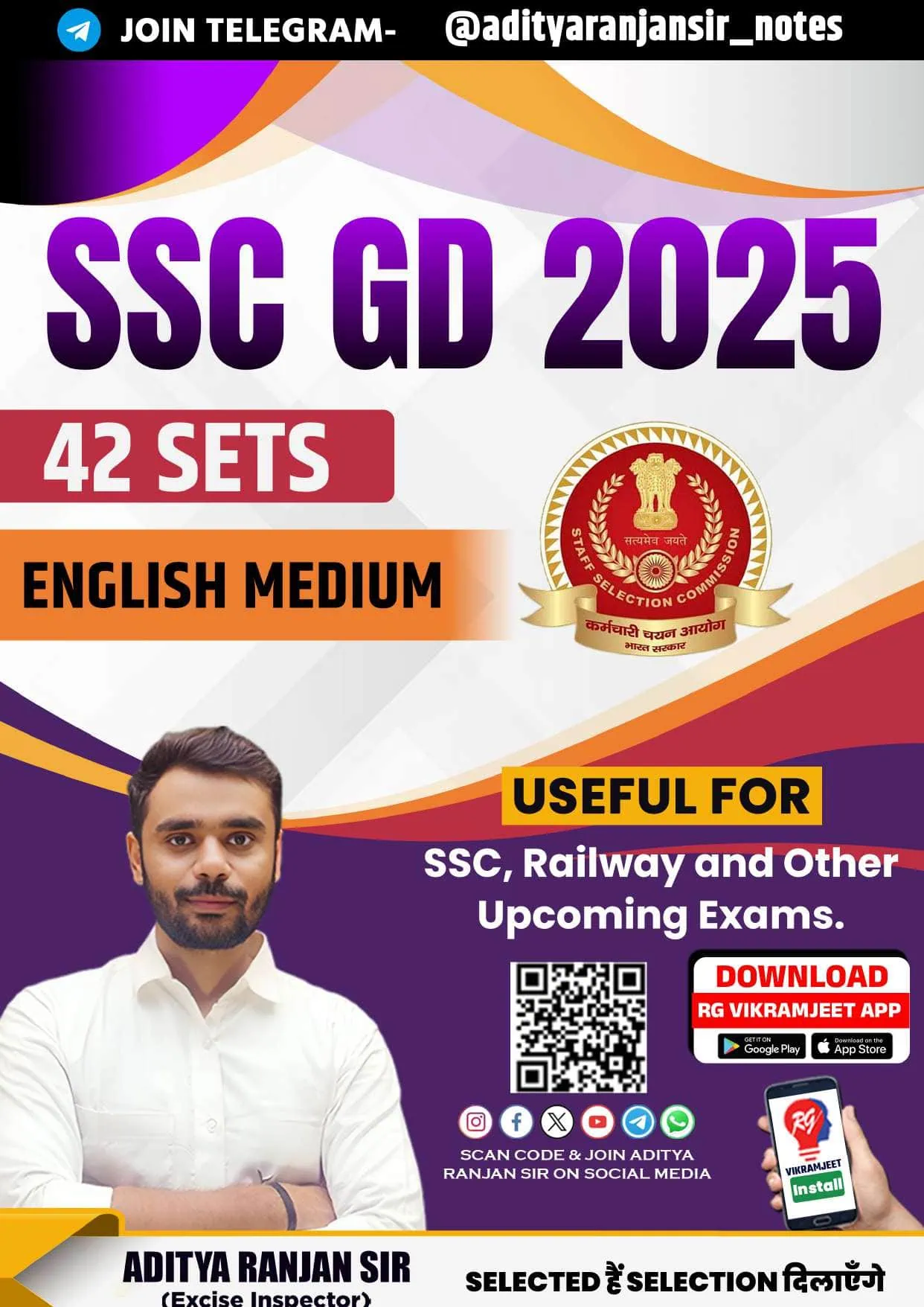 SSC GD 2025 - 42 PYQ Sets with Answer Key by Aditya Ranjan
