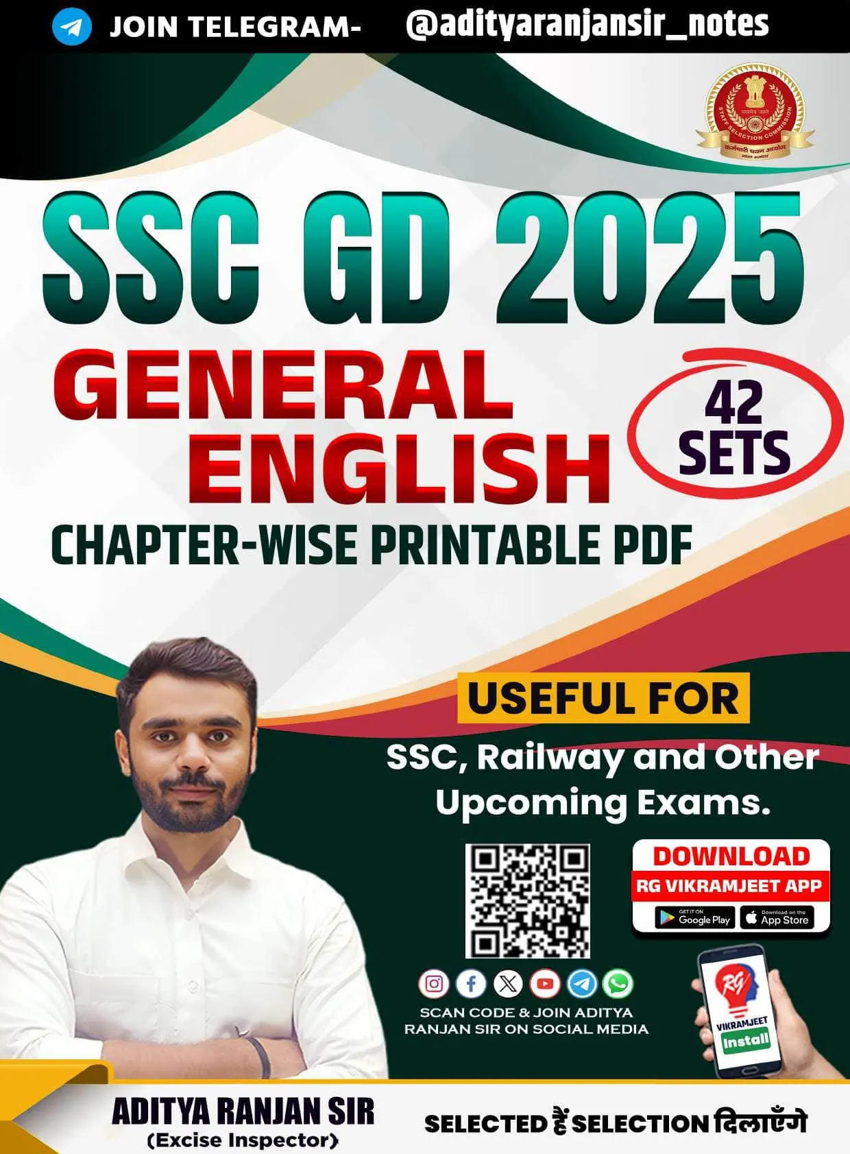 SSC GD 2025 General English Topic Wise 42 Sets - Aditya Ranjan