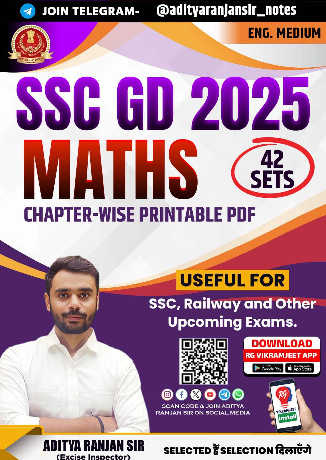 SSC GD 2025 Maths Topic Wise 42 Sets - Aditya Ranjan