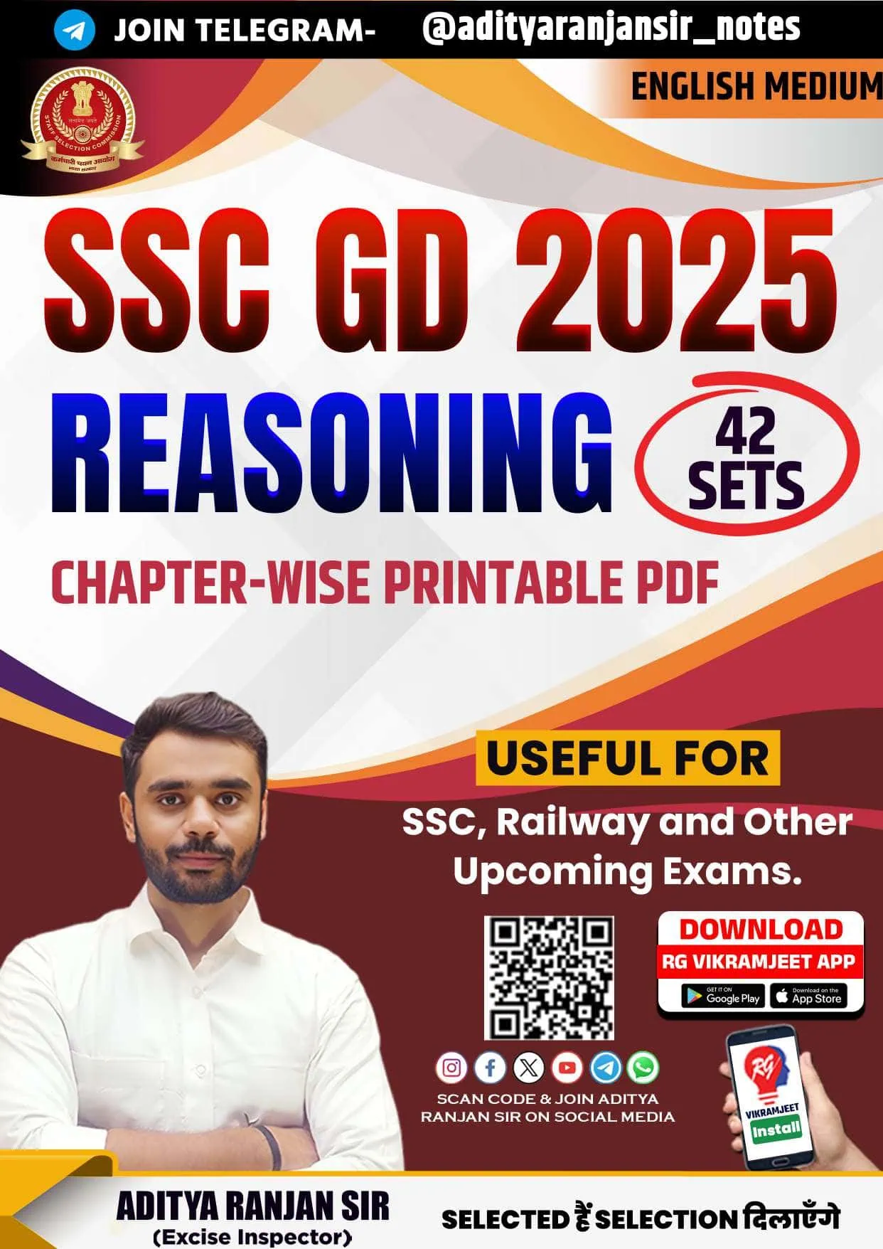 SSC GD 2025 Reasoning Topic Wise 42 Sets - Aditya Ranjan