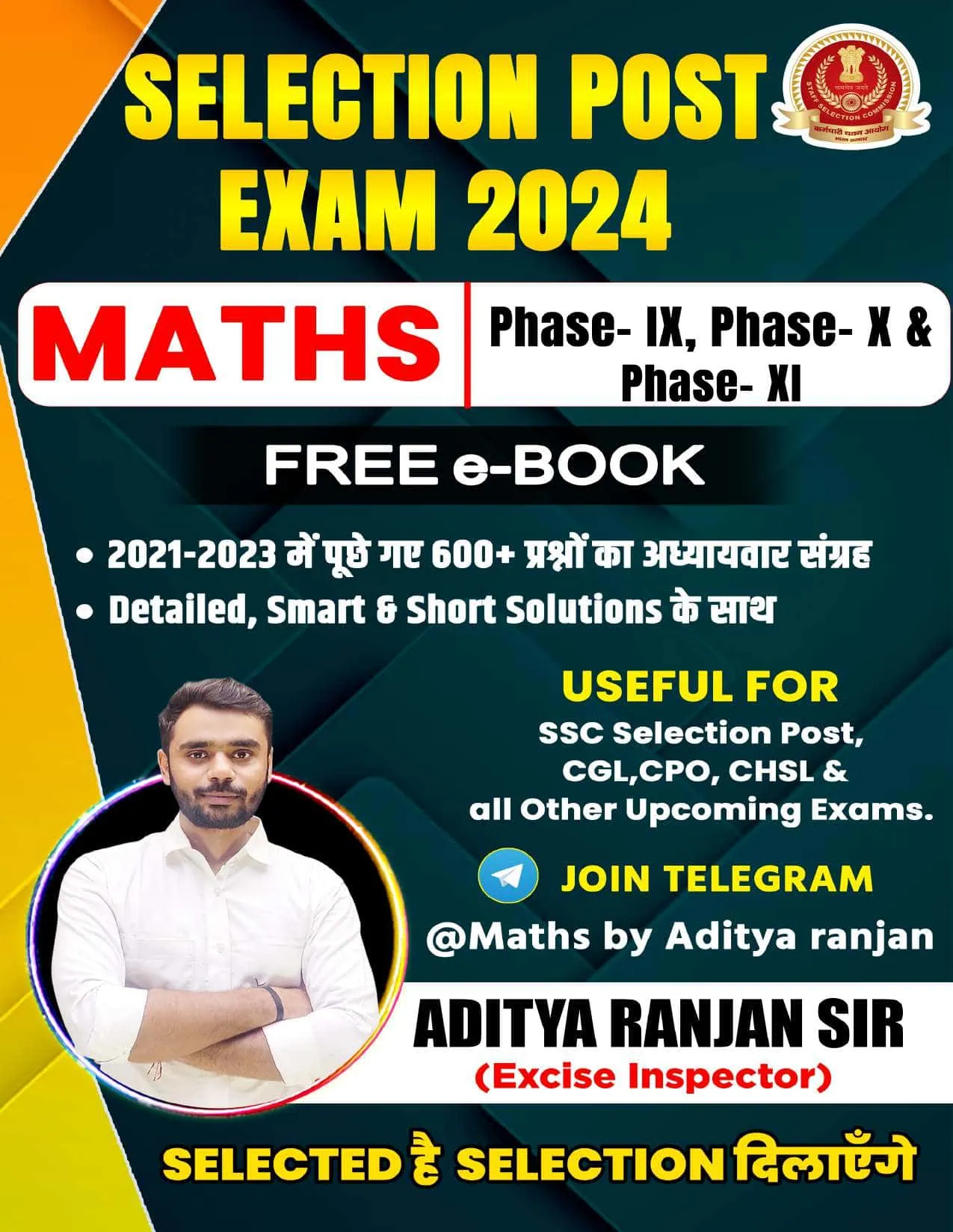 SSC SELECTION POST Complete Maths Book - Aditya Ranjan [Bilingual]