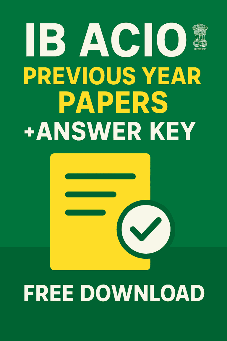 IB ACIO Previous Year Papers Pdf