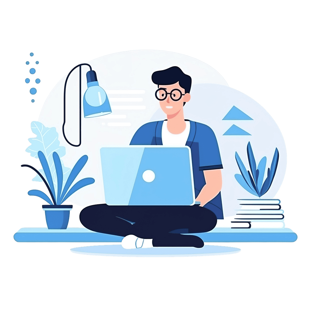 Student Studying with Laptop - Home page