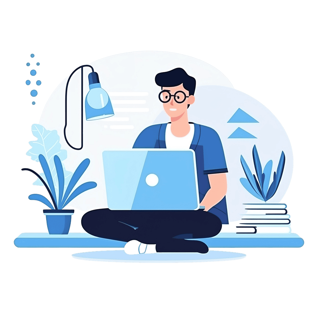 Student Studying with Laptop - Home page