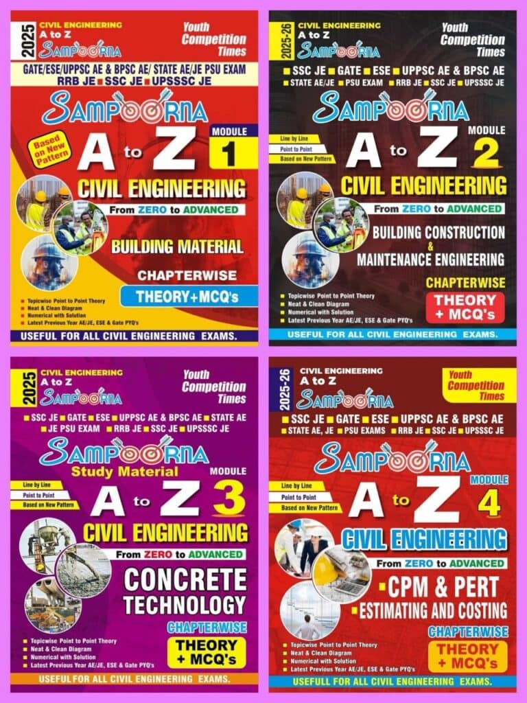 YCT 2025-26 Sampoorna A to Z Civil Engineering [4 Modules] Chapterwise Theory + MCQs [English Medium]