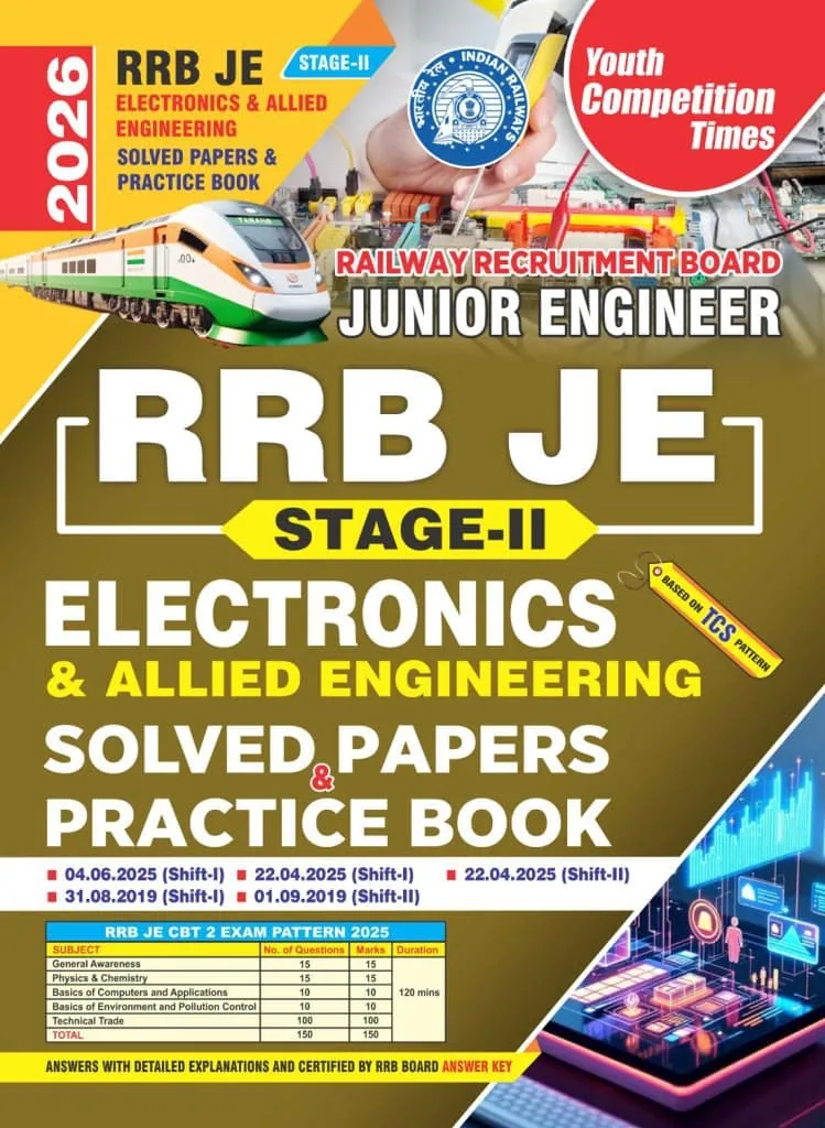 YCT 2026 RRB JE Stage-2 Electronics & Allied Engineering Solved Papers & Practice Book [English Medium]