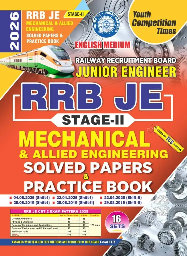 YCT 2026 RRB JE Stage-2 Mechanical & Allied Engineering Solved Papers & Practice Book [English Medium]