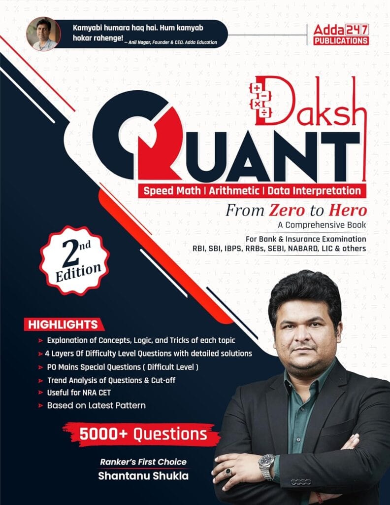 Daksh Quant Speed Math (Arithmetic, Data Interpretation) (From Zero to Hero) - 2nd Edition by Shantanu Shukla